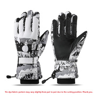 Gants de ski à imprimé dessin animé, doublés polaire, épais, coupe-vent, compatibles écran tactile, pour le ski en piste et les jeux au snowpark