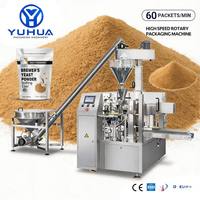 Machine de remplissage de sachets Doypack de poudre de levure de haute précision YH, machine d'emballage de poudre de custard et de farine de sarrasin en sacs à fermeture éclair