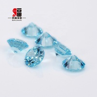 Zircone cubique Baifu bleu aquamarine clair, taille brillant rond, qualité 4A, pierre précieuse en vrac de 1,0 à 3,0 mm