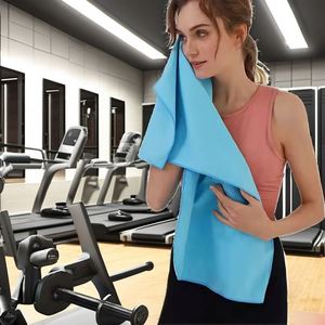 Serviette de sport portable, grande, douce, antidérapante, à séchage rapide, absorbant la transpiration, double face, mini, pour la plage et le yoga, en microfibre imprimée - Product Image 2