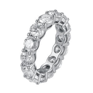 Bague unisexe en argent 925 avec moissanite ronde à 50 points, cadeau <span class=keywords><strong>d</strong></span>'anniversaire pour petite amie - Product Image 5
