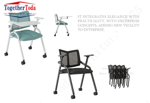 Silla Plegable Ahorradora de Espacio para Oficina, Sala de Reuniones, Capacitación, con Mesa y Tablero de Escritura para Conferencias - Product Image 3