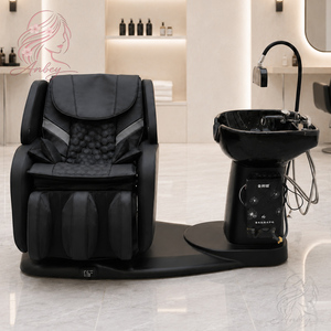 Fauteuil de lavage électrique réglable à <span class=keywords><strong>prix</strong></span> d'usine pour salon de coiffure et spa, avec bac en céramique inclinable pour barbier - Product Image 3