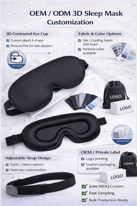 <span class=keywords><strong>Masque</strong></span> de sommeil 3D profilé avec un blocage de <span class=keywords><strong>la</strong></span> lumière exceptionnel, sangle réglable, OEM personnalisé, MOQ 100 pièces - Product Image 2