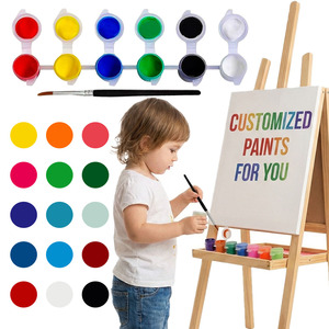 Set di <span class=keywords><strong>Pittura</strong></span> Acrilica per Bambini in Offerta, Dimensioni Personalizzabili, <span class=keywords><strong>Colori</strong></span> Multipli, Vasetti di Vernice Lavabili con Pennello per Set Artistico - Product Image 1