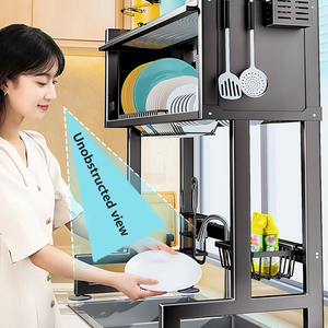 Escurridor de Platos de Gran Capacidad y <span class=keywords><strong>Alta</strong></span> Eficiencia, Escurridor de Platos Sobre el Fregadero, Organizador Multifuncional para la Encimera de la <span class=keywords><strong>Cocina</strong></span>, Estante de Almacenamiento - Product Image 6