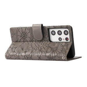 Funda Protectora para Teléfono Móvil S21 <span class=keywords><strong>Ultra</strong></span> 3, Juvenil y Moderna, con Tarjetero, Antigolpes, de Cuero Artificial, Ligera, de Lujo, con Diseño Floral - Product Image 5