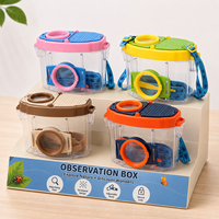 Boîte d'observation des insectes pour enfants, loupe 5X, visionneuse multi-angles avec sangle, récipient respirant pour attraper les insectes