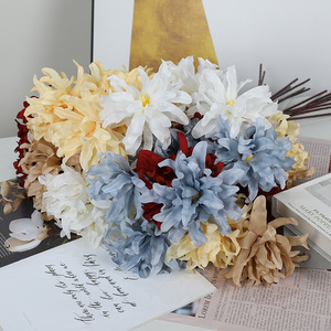 Fleur artificielle Sakai, orchidée violette à trois têtes, branche pour arrangement floral, décoration pour mariage et hôtel - Product Image 3