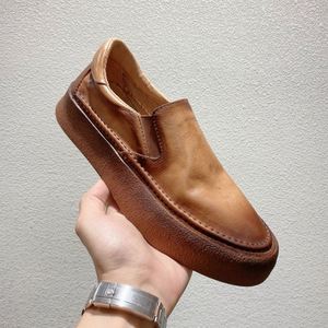 Chaussures décontractées en cuir véritable pour hommes, mocassins à lacets, nouvelle mode printemps-automne-hiver, formelles, pour affaires, à enfiler, avec amorti - Product Image 1
