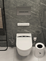 Inodoro Inteligente Moderno Suspendido en la Pared, Juego de Inodoro de Cerámica, Sanitario Inteligente Inodoro para Baño, Inodoro con Sensor Automático