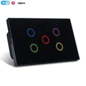 Interrupteur tactile ZIGBEE LAPU SAA Australie 5 gang 220V, panneau en verre trempé, interrupteur mural WiFi, Alexa Smart Home Remote - Product Image 2