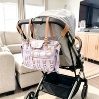 Organisateur de couches imperméable en polyester, personnalisable avec impression intégrale, pochette amovible, sangles réglables, fermeture éclair, grande capacité