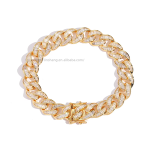 12Mm <b>Cuban</b> Bracelet Rectangular Zirconium Hipster Hip Hop Bracelet Tanjing Fashion Lijing Necklace - Product Image 5