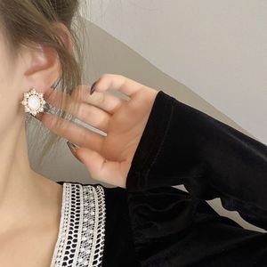 Simple <b>Opal</b> Pearl Circle <b>Earrings</b> Korean Version New Light Luxury Temperament <b>Earring</b> Fashion Unique Ear Studs - Product Image 6