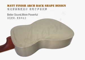 Guitare résonnante de marque chinoise Aiersi, logo personnalisé, cône simple, guitare en laiton, pont en biscuit, guitare acoustique en métal, instrument de musique - Product Image 4