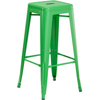 Tabouret de bar en métal noir H-606 avec repose-pieds, hauteur de comptoir 75 cm