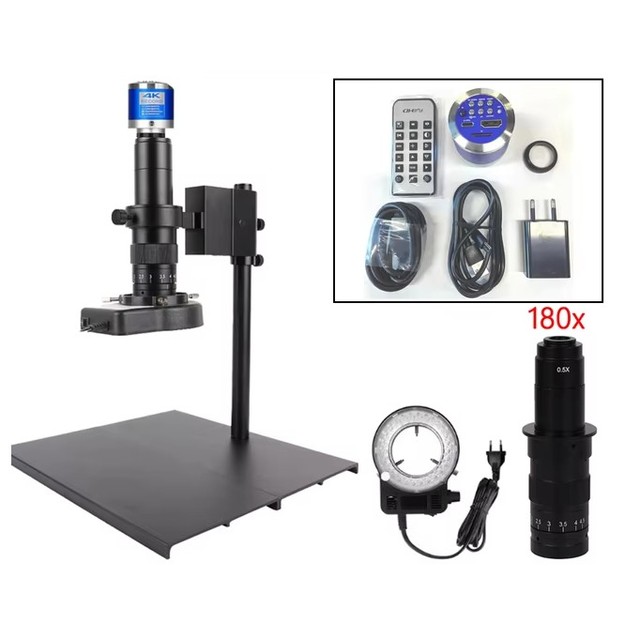Digital Microscope 48MP 4K Video Recording Camera 180X Lens Soldering Repair USB Industrial Microscope