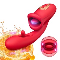 Jouet sexuel oral 3-en-1 en forme de bouche de lapin, pour adultes, stimulation du point G, vibration, rechargeable par USB, longue pénétration, étanche IP65