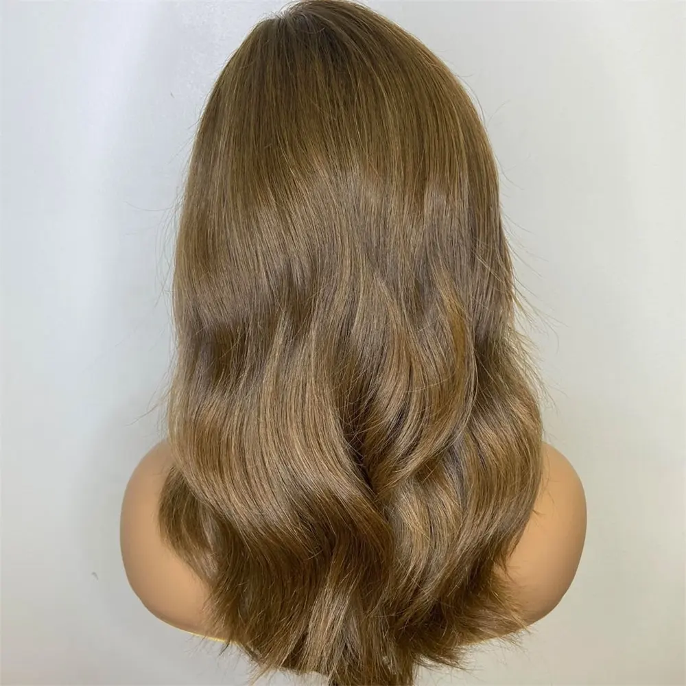 Peruca 12a cutícula alinhada, cabelo humano virgem europeu 13*6 ''seda top suiça