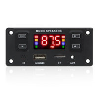 Bluetooth 5.0 2*30W 60W Amplifier Pemutar Audio 12V DIY MP3 Modul Radio Mobil FM dengan TF USB Mic Panggilan Nirkabel Rekaman Gaya Kartu