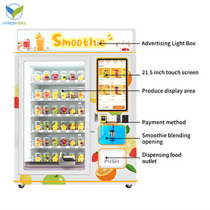 เครื่องจำหน่ายสินค้าอัตโนมัติ VFresh รุ่นล่าสุด แบบ OEM ODM สำหรับห้างสรรพสินค้า เครื่องขายสมูทตี้ผลไม้แช่แข็ง หน้าจอสัมผัส 21.5 นิ้ว - Product Image 3