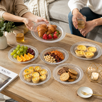 Assiettes alimentaires transparentes en PP, assiettes de service jetables robustes pour mariages, banquets, événements à domicile et traiteurs en extérieur