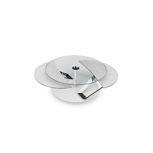 Moderner ausziehbarer Couch tisch mit Kristallglas-oder Keramik platte und verchromtem oder lackiertem Stahlrahmen für das Wohnzimmer - Product Image 2