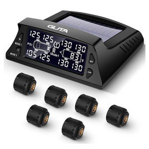 Moniteur de pression des pneus solaire <span class=keywords><strong>TPMS</strong></span> : Affichage simultané de la température et de la pression des pneus, avertissement précis, installation facile - Product Image 1