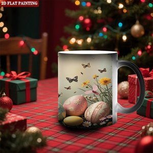 Custom Promotion Mug Frosted Black 11oz <b>Ceramic</b> Heat Sensitive Blank <b>Cup</b> - Product Image 2