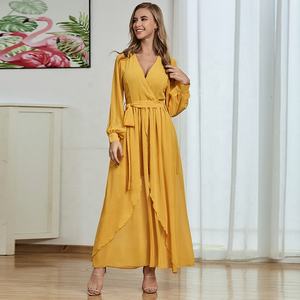Abito lungo in chiffon con volant Weixin <span class=keywords><strong>Fashion</strong></span> Custom Lady, Vestidos eleganti da donna, abiti casual estivi. - Product Image 4