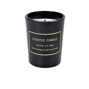 Vaso di vetro per candele profumate all'ingrosso con lusso In cera di soia bianca nera per la produzione di candele pilastro di fragranze personalizzate - Product Image 1