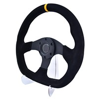 Volant de course OEM 325 mm en forme de D à fond plat, en suède premium, universel, modifié pour voiture, sport, drift