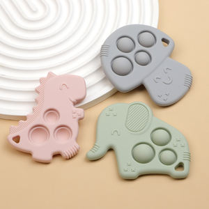 Sûr sans BPA Silicone Fidget Toy POP Dinosaure <span class=keywords><strong>Champignon</strong></span> et Éléphant Bébé <span class=keywords><strong>Dentition</strong></span> Bâton Doux Sensoriel 0-24 Mois Soulagement De <span class=keywords><strong>Dentition</strong></span> - Product Image 3