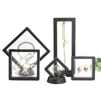 Vente en gros de film PE transparent Boîte à cadre flottant 3D Boîte de présentation de bijoux Boîte transparente de support de cadre d'affichage de pièce de monnaie de médaille