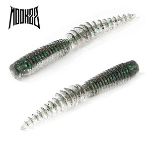 MOOKZZ Señuelos de Pesca Blandos, 10 Uds., Gusanos de Cola de Aguja, TPR de Alta Simulación con Sal y Hundimiento Lento para Lubina, Trucha, Agua Dulce, Agua Salada - Product Image 1