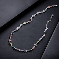 Collier en acier inoxydable coloré en forme d'étoile, résistant à la décoloration, accessoires de bijoux pour hommes et femmes