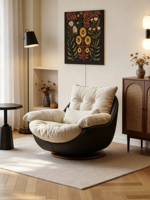Canapé pivotant simple VOXHOME Shell, style minimaliste italien, fauteuil de détente en tissu, mobilier de salon, fabrication sur mesure