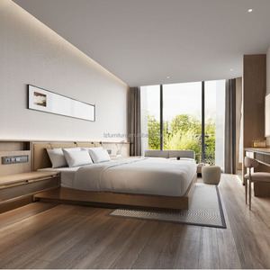 Factory Direct Supplies Minimalist Japandi Style Wood <b>Platform</b> <b>Bed</b> <b>Frame</b> with Low Profile for Boutique 3 Star Hotels & Resorts - Product Image 3