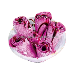 Machine à glace roulée professionnelle pour restaurants, pour la préparation de glaces aux fruits, au lait, aux noix et au yaourt - Product Image 5
