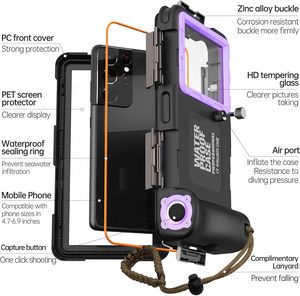 यूनिवर्सल डाइविंग फोन केस पानी के नीचे लानीनार्ड स्नॉर्कलिंग वाटरप्रूफ स्कूबा तैराकी फोटो वीडियो उच्च गुणवत्ता वाले पॉली कार्बोनेट 360 - Product Image 5