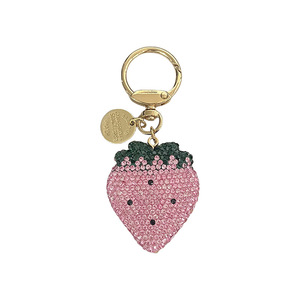 Nouveau type de porte-clés <span class=keywords><strong>fraise</strong></span> diamant en argile céramique, décoration de sac à la mode, pendentif brillant, porte-clés cadeau en gros - Product Image 6