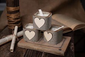 Florescence chaud coeur tasse maison élégante faite à la main cire de soja décoration de la maison parfum personnalisé bougie parfumée naturelle - Product Image 2