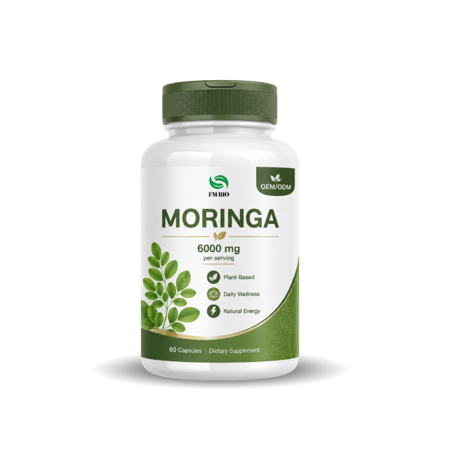 OEM ODM Moringa Oleifera Leaf Capsules 500mg 60/120 Count Herbal Dietary Supplement