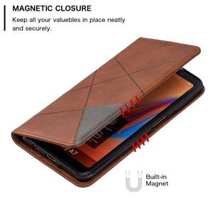 Nobile Plaid Cuoio DELL'UNITÀ di elaborazione + TPU Cassa Del Raccoglitore con Slot Per Schede e Stand per Samsung <span class=keywords><strong>Galaxy</strong></span> <span class=keywords><strong>A7</strong></span> 2018 A750 - Product Image 5