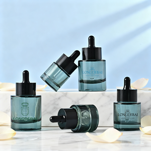 Dark Green <b>Flat</b> Shoulder Dropper Bottle 15ml 20ml 30ml 40ml50ml Refined Oil and Cosmetic Essence Separate Bottle with <b>Screw</b> Cap - Product Image 4