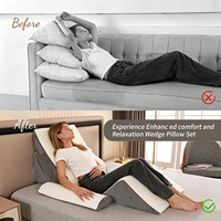 Coussin triangulaire ergonomique en mousse à mémoire de forme pour lecture, soutien du cou et du dos, fonction lombaire, lot de 4 pièces