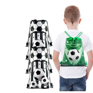 Football Eco-Friendly Non-Woven Fabric Unisex Folding <b>Drawstring</b> <b>Backpack</b> Shoe Storage Large Capacity Party-Themed - Product Image 1