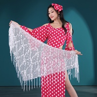 Costume de danse du ventre pour femmes, robe à épaules dénudées, à pois, style Baladi