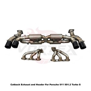 Système d'échappement en titane Vortex Performance compatible avec Porsche 911 991.2 Turbo S Valvetronic Catback Header Tuning Muffler Parts - Product Image 2